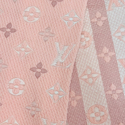 Louis Vuitton Logomania Scarf Rainbow Wool Silk Crystal Pink — view 5