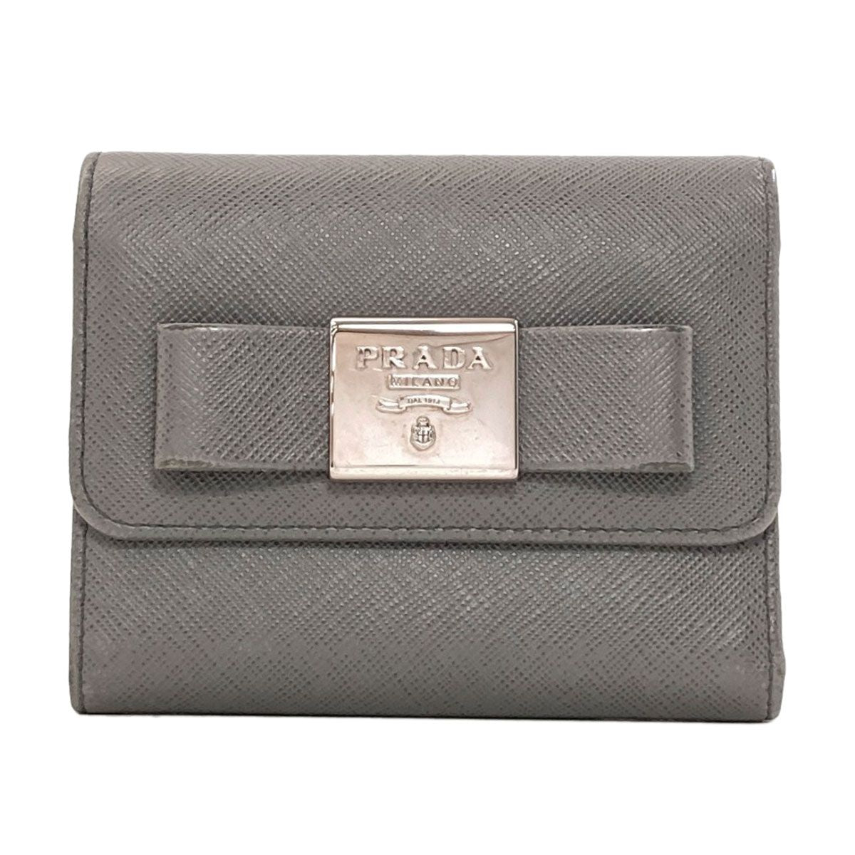 Prada Logo Trifold Wallet Saffiano