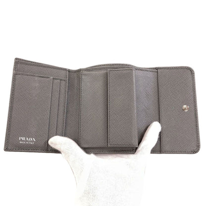 Prada Logo Trifold Wallet Saffiano — view 4