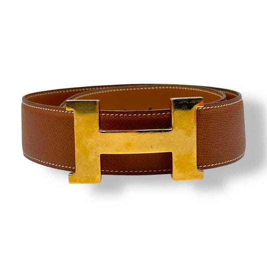 Hermes Belt Reversible Buckle Leather H Logo Gold