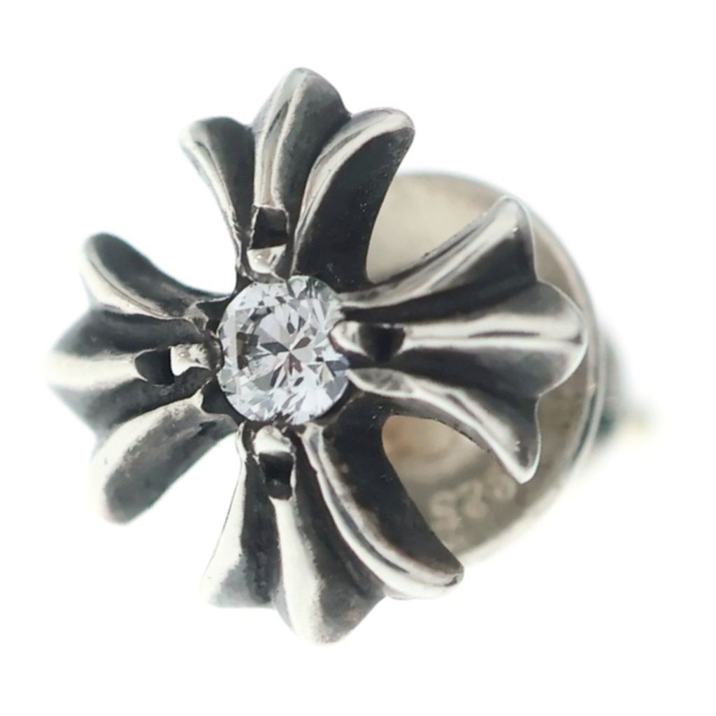 Chrome Hearts CH Pls Dia CH Plus Stud Earrings Silver