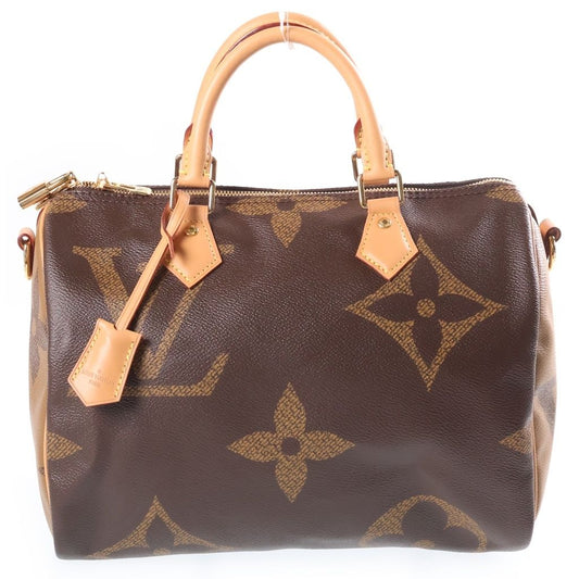 Louis Vuitton Monogram Giant Speedy Bandouliere 30 Boston Bag Leather Brown