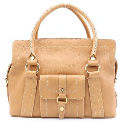 Celine Boogie Bag Handbag Brown Leather Gold