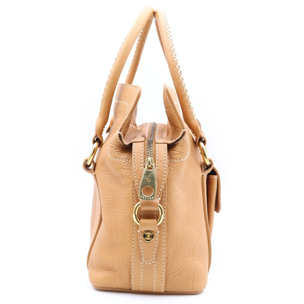 Celine Boogie Bag Handbag Brown Leather Gold — view 3