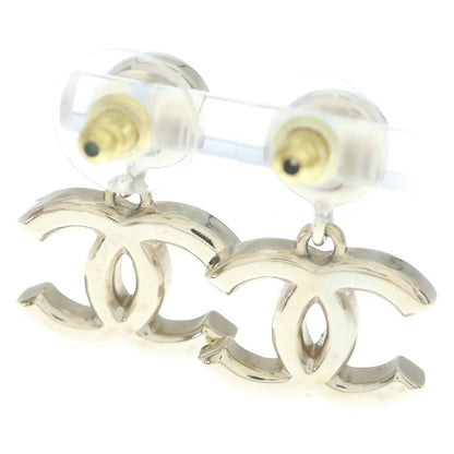 Chanel CC Logo Pearl Earrings Gold Black — view 2