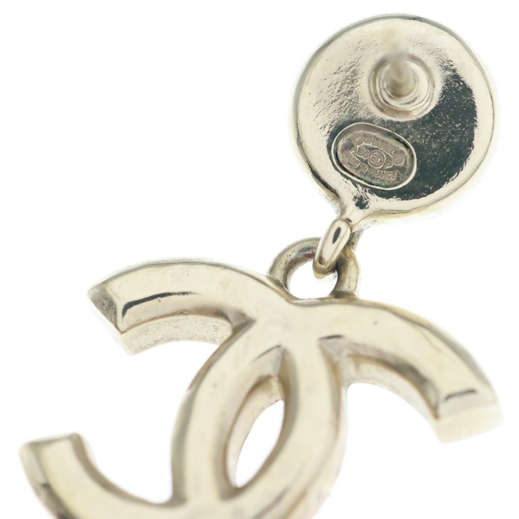 Chanel CC Logo Pearl Earrings Gold Black — view 5