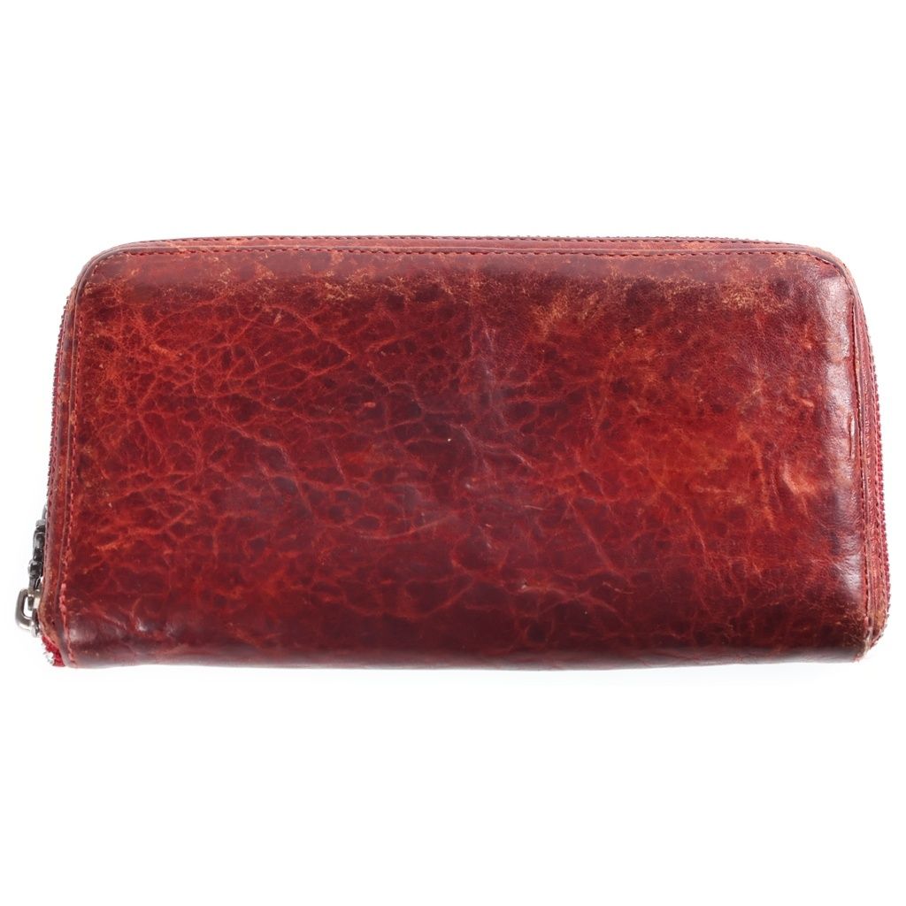 Chrome Hearts Rec Zip Cross Patch Zip Around Wallet Red — view 2