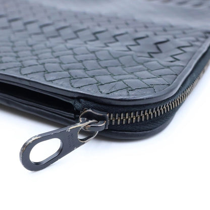 Bottega Veneta Intrecciato Leather Clutch Black — view 6