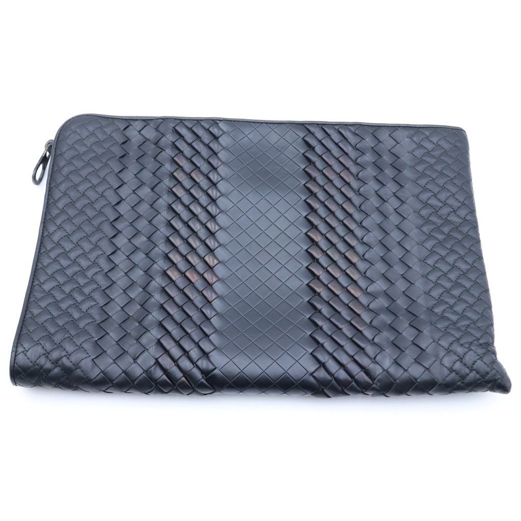 Bottega Veneta Intrecciato Leather Clutch Black — view 2