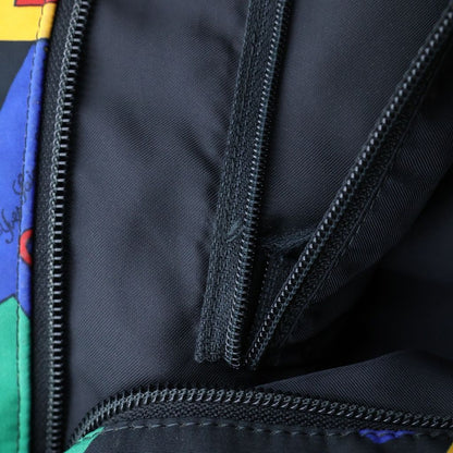 Saint Laurent Love Pattern Round Zip Nylon Tote Bag Multicolor with Logo — view 8