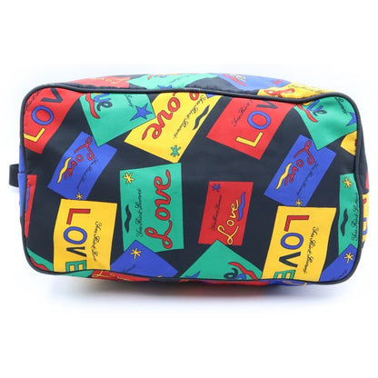 Saint Laurent Love Pattern Round Zip Nylon Tote Bag Multicolor with Logo — view 4