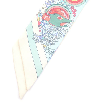 Hermes Twilly Pony Pit Stop Scarf Silk White Multicolor — view 2