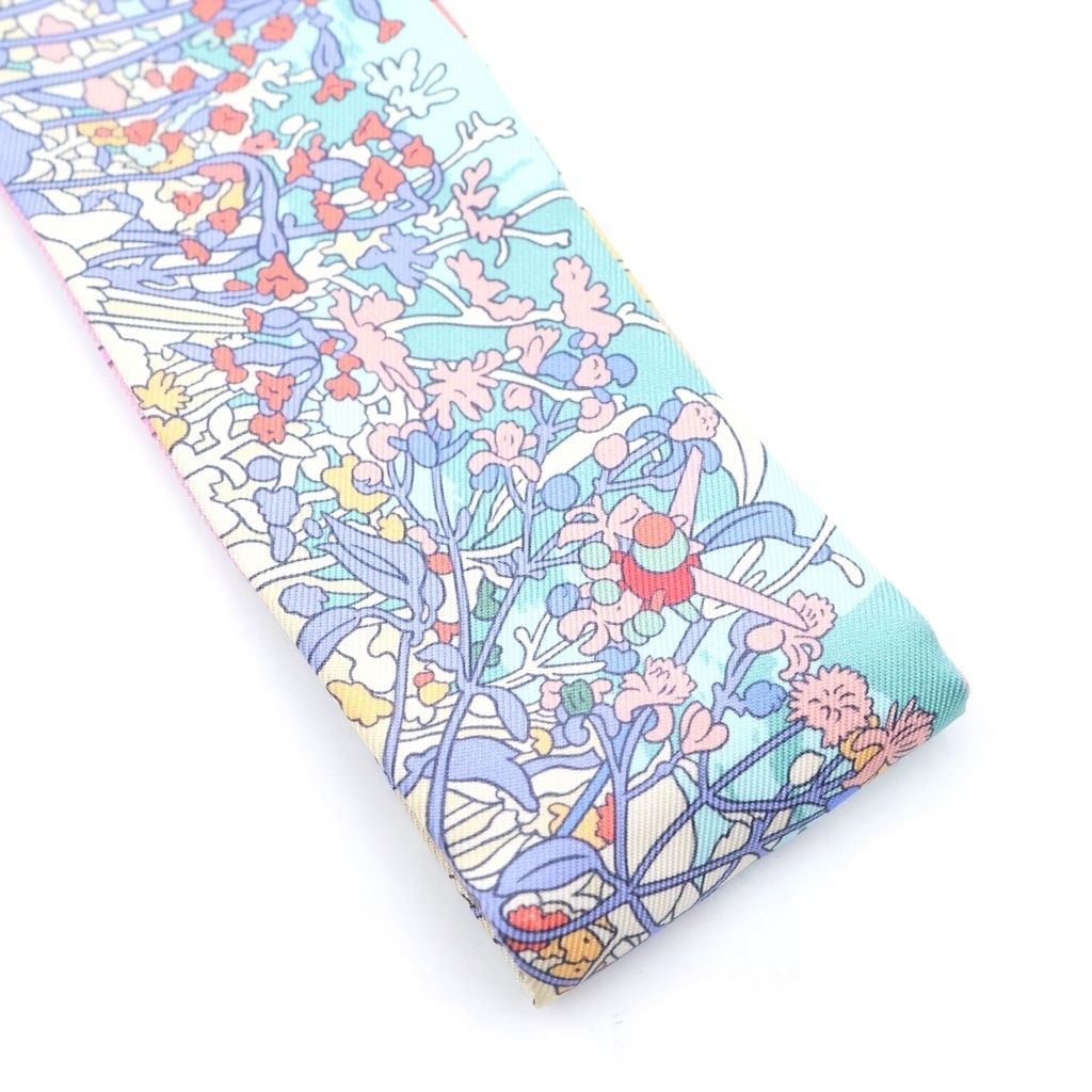 Hermes Twilly Pony Pit Stop Scarf Silk White Multicolor — view 3