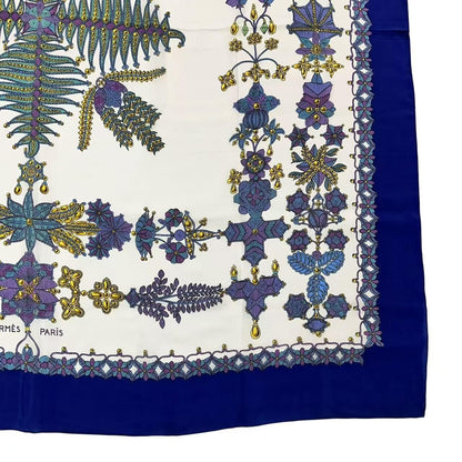 Hermes Extra Large Carre 140 Scarf Silk Scheherazade Blue — view 5