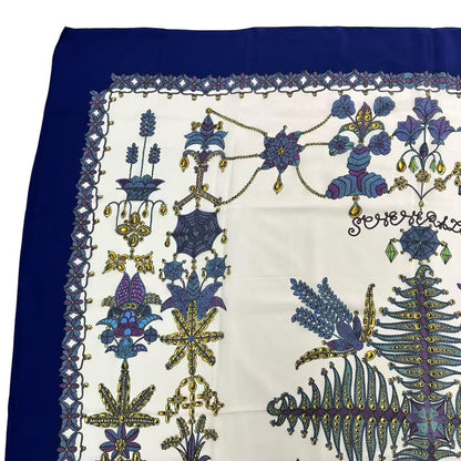Hermes Extra Large Carre 140 Scarf Silk Scheherazade Blue — view 2