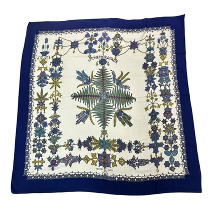 Hermes Extra Large Carre 140 Scarf Silk Scheherazade Blue