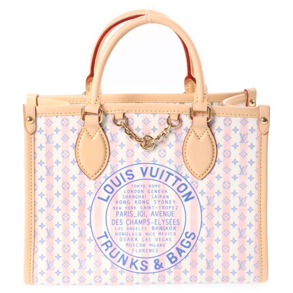 Louis Vuitton LV Stamp Collection On The Go PM Tote Bag 2-Way Shoulder White