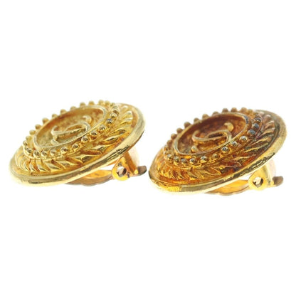 Chanel CC Logo Round Earrings Gold — view 4