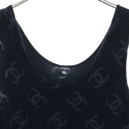 Chanel CC Logo Tan Top Dress Cotton Black — view 3