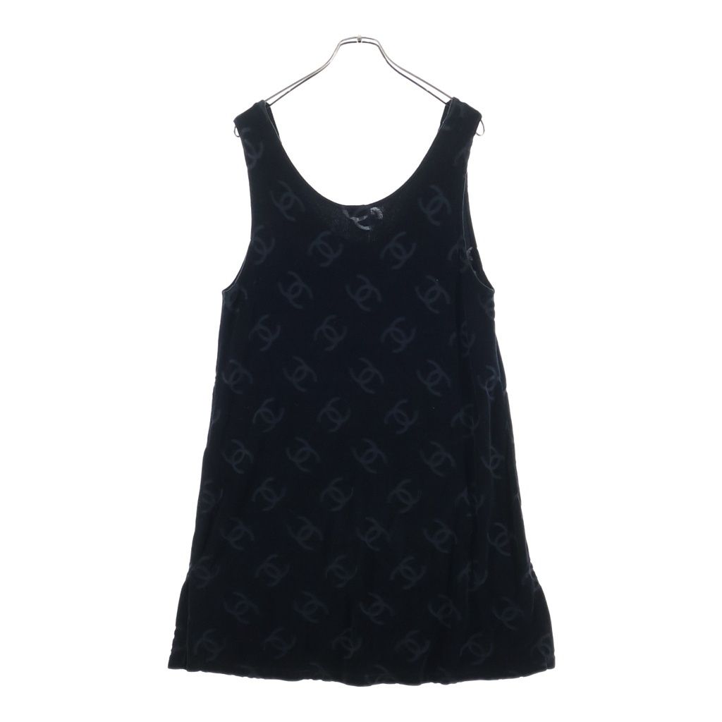 Chanel CC Logo Tan Top Dress Cotton Black — view 2