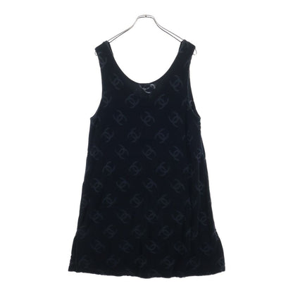 Chanel CC Logo Tan Top Dress Cotton Black — view 2