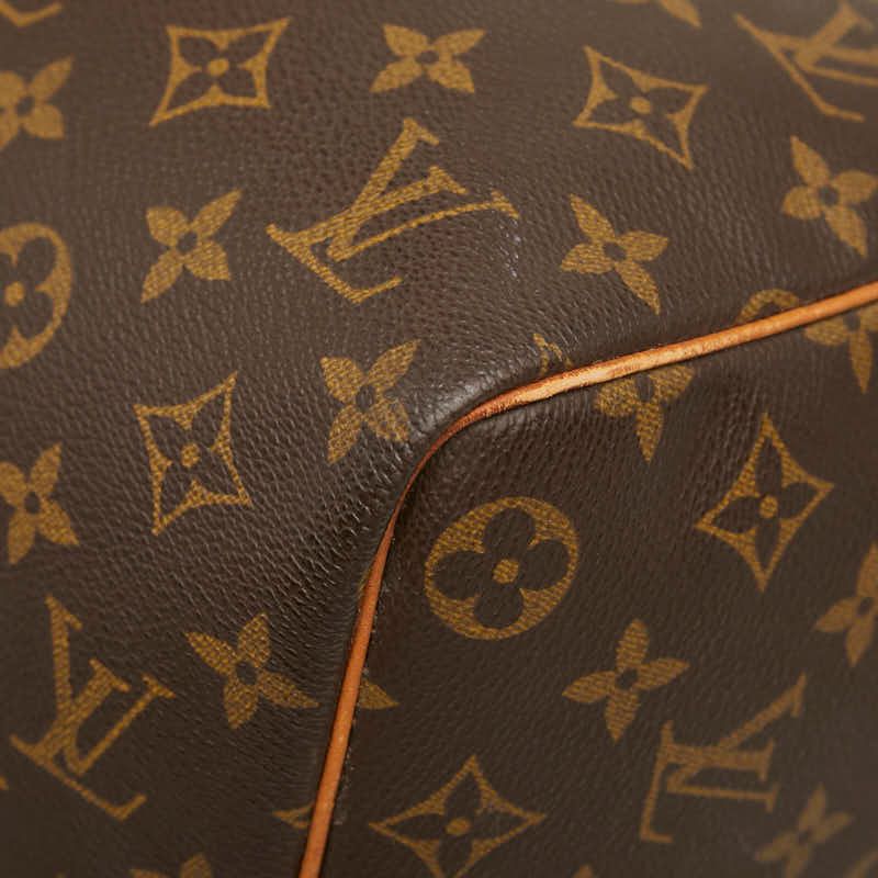 Louis Vuitton Monogram Keepall 45 Boston Bag Brown Leather — view 4