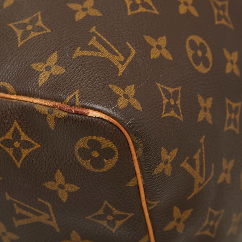 Louis Vuitton Monogram Keepall 45 Boston Bag Brown Leather — view 5