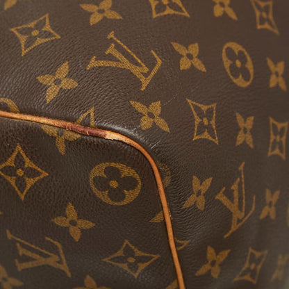 Louis Vuitton Monogram Keepall 45 Boston Bag Brown Leather — view 5