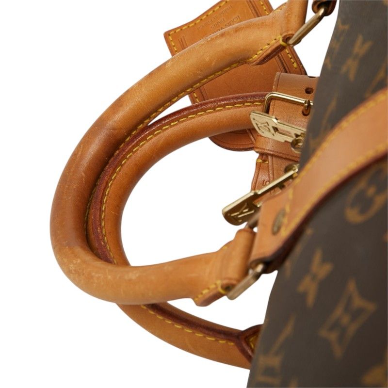 Louis Vuitton Monogram Keepall 45 Boston Bag Brown Leather — view 8