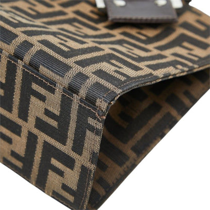 Fendi Zucca Handbag Brown Canvas Leather — view 7