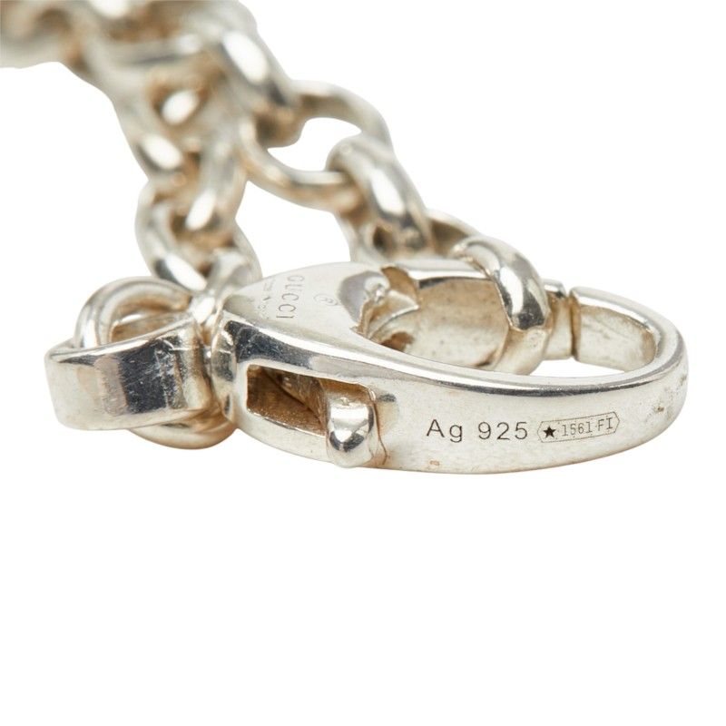 Gucci GG Logo Double G Chain Pendant Silver — view 4