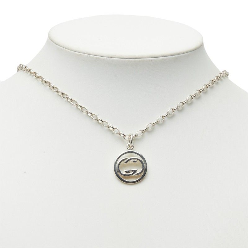 Gucci GG Logo Double G Chain Pendant Silver — view 7