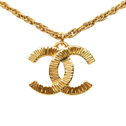 Chanel Vintage CC Logo Chain Necklace Gold Plated — view 3