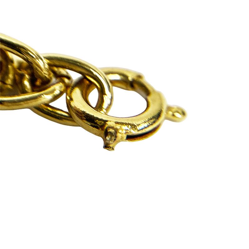 Chanel CC Logo Vintage Chain Bracelet Round Gold Plated — view 4