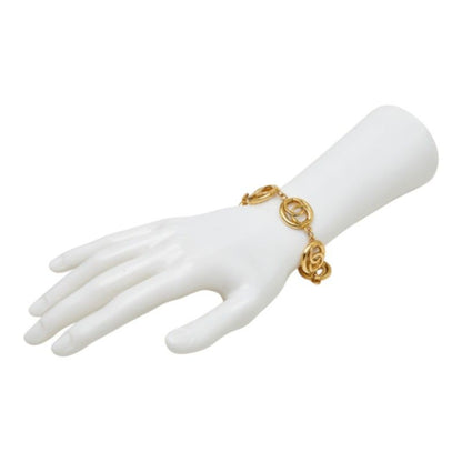 Chanel CC Logo Vintage Chain Bracelet Round Gold Plated — view 8