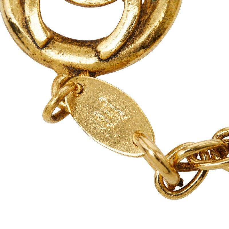 Chanel CC Logo Vintage Chain Bracelet Round Gold Plated — view 6