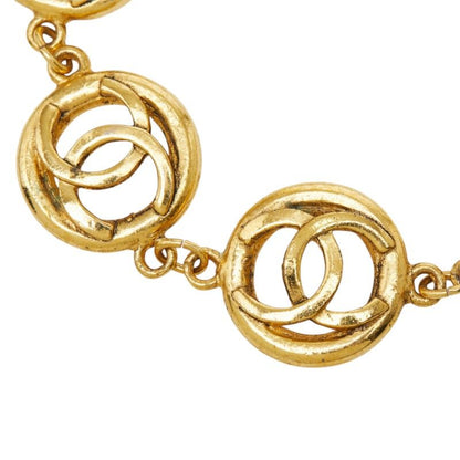 Chanel CC Logo Vintage Chain Bracelet Round Gold Plated — view 3