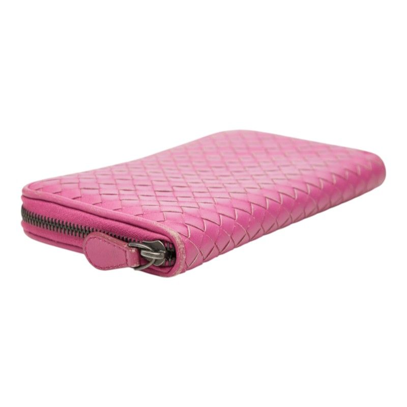 Bottega Veneta Intrecciato Zip Around Wallet Purple Leather — view 5