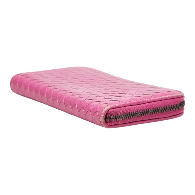 Bottega Veneta Intrecciato Zip Around Wallet Purple Leather — view 4