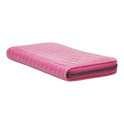 Bottega Veneta Intrecciato Zip Around Wallet Purple Leather — view 4