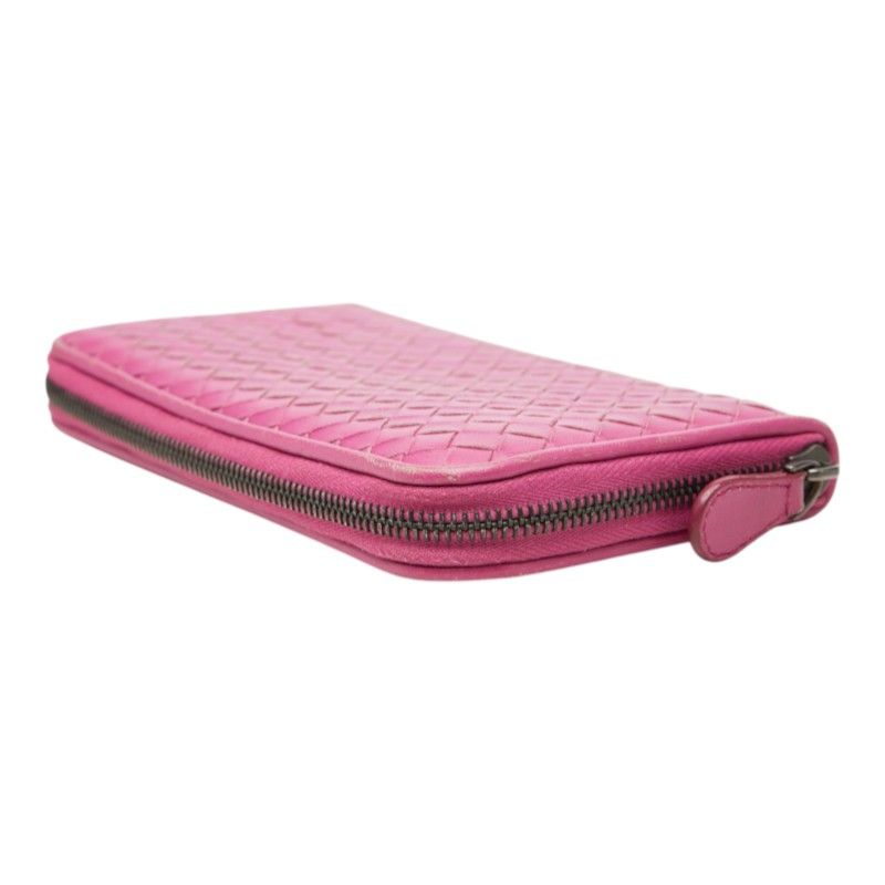 Bottega Veneta Intrecciato Zip Around Wallet Purple Leather — view 6