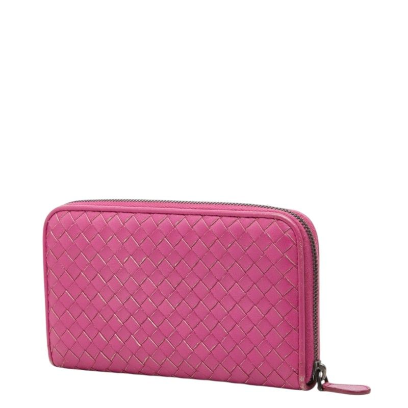 Bottega Veneta Intrecciato Zip Around Wallet Purple Leather — view 2