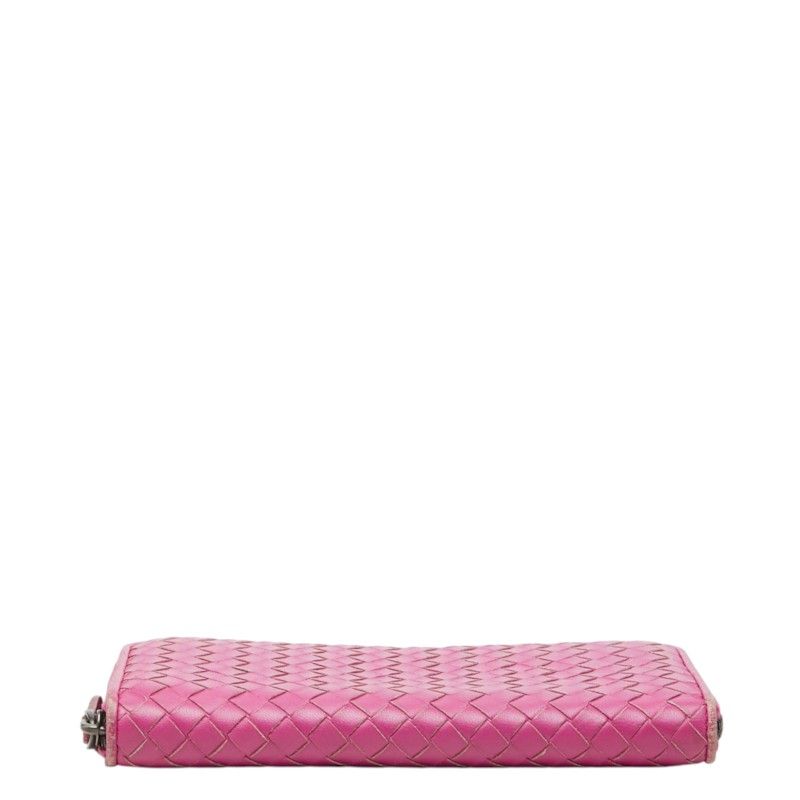 Bottega Veneta Intrecciato Zip Around Wallet Purple Leather — view 3