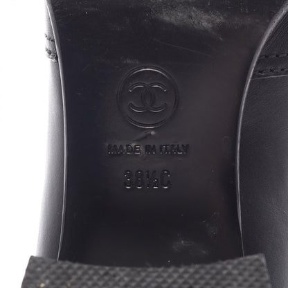 Chanel Boots CC Logo Long Black Leather — view 6