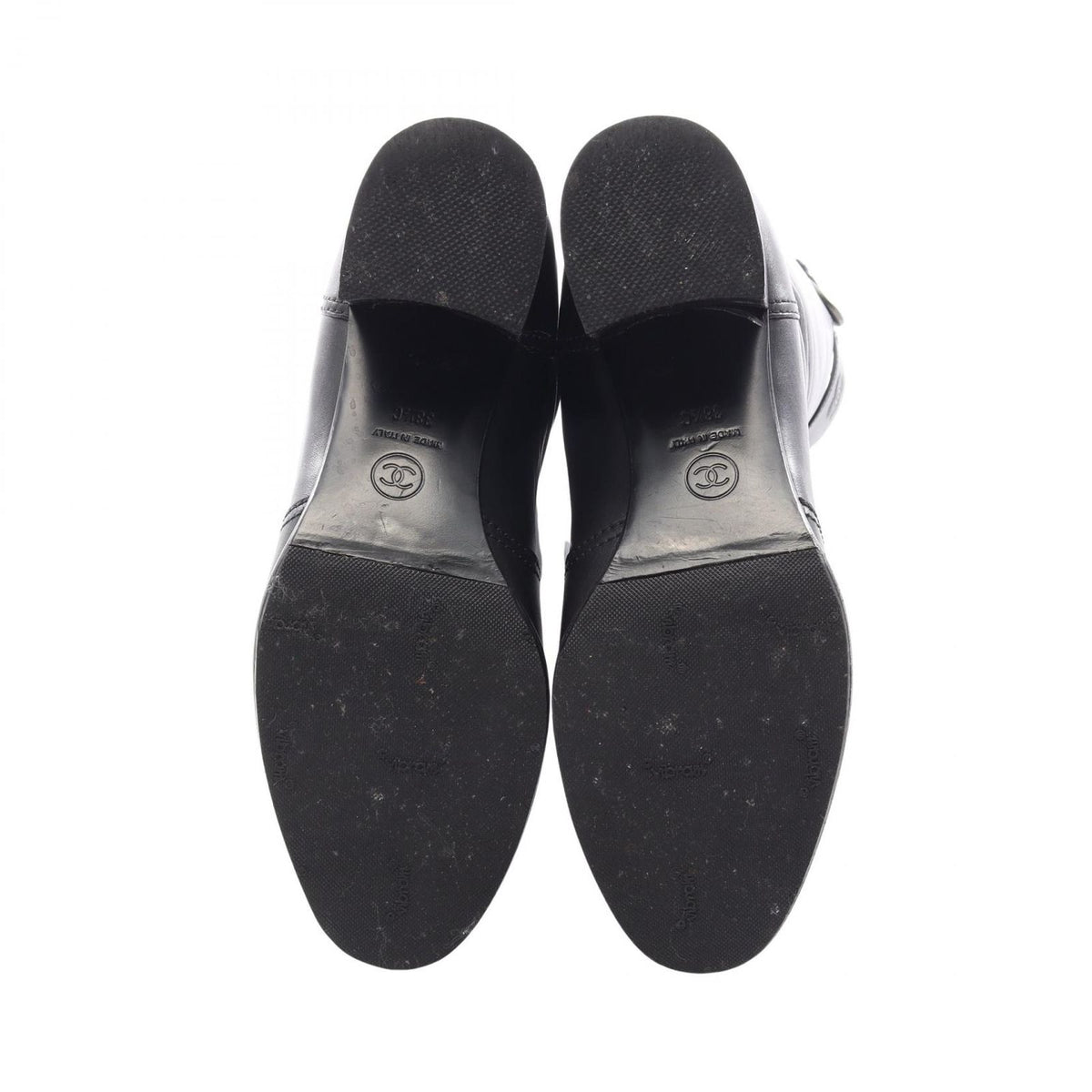 Chanel Boots CC Logo Long Black Leather — view 4