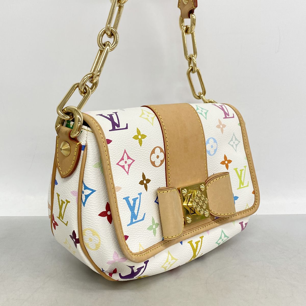 Louis Vuitton Shoulder Bag Monogram Multicolor Patti Blanc — view 2