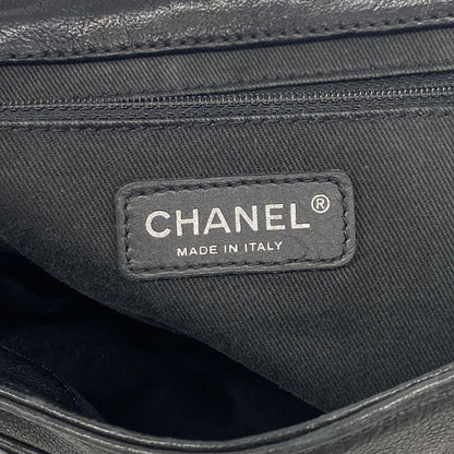 Chanel Shoulder Bag Leather Black Silver — view 5
