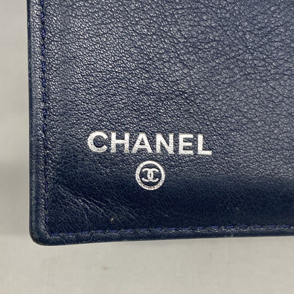Chanel Wallet Caviar Leather Navy Silver — view 4