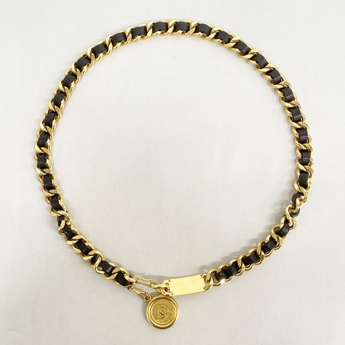 Chanel Belt Metal Black Gold — view 6