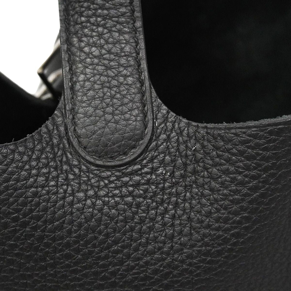 Hermes Handbag Picotin Lock PM Taurillon Clemence Black Silver — view 7